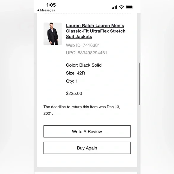 Ralph Lauren Black Suit